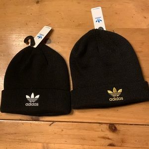 NWT- Women’s Adidas Beanie- Black-O/S- 1 gold- 1 white- unisex